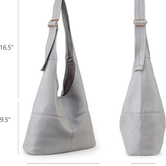 Hobo Bags Purse for Women Ultra Soft Foldable Shoulder Slouchy Handbags with Cos - Picture 3 of 6